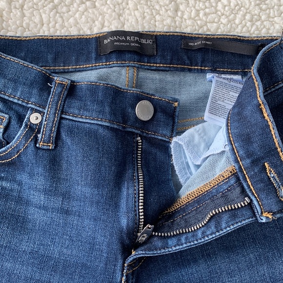 BANANA REPUBLIC | mid-rise skinny premium denim dark blue jeans - Picture 3 of 6